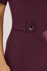 LTS Tall Berry Red Tailored Button Midi Dress | Long Tall Sally 4