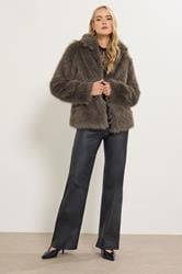 LTS Tall Chocolate Brown Faux Fur Jacket | Long Tall Sally 3
