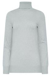 LTS Tall Women's Grey Fine Knit Roll Neck Jumper | Long Tall Sally 5