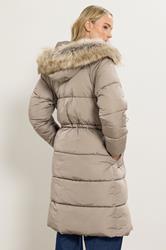 LTS Tall Natural Brown Padded Midi Coat | Long Tall Sally 4