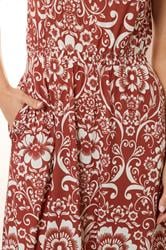 LTS Tall Red Floral Paisley Shirred Waist Maxi Dress | Long Tall Sally 4