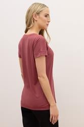 LTS PREMIUM Tall Coral Pink V-Neck Modal T-Shirts | Long Tall Sally 3