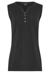LTS 2 PACK Tall Women's Black & White Cotton Henley Vest Tops | Long Tall Sally 8