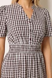 LTS Tall Women's Chocolate Brown Gingham Cotton Maxi Dress | Long Tall Sally 4