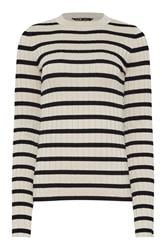 LTS Tall Natural Brown Striped Ribbed Jumper | Long Tall Sally 6