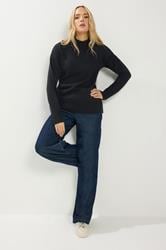 LTS Tall Women's Black High Neck Jumper | Long Tall Sally 2