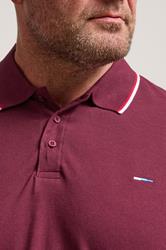 BadRhino Big & Tall Dark Red Essential Tipped Polo Shirt | BadRhino 4