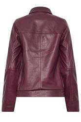 LTS PREMIUM Tall Women's Burgundy Red Leather Bomber Jacket | Long Tall Sally 2