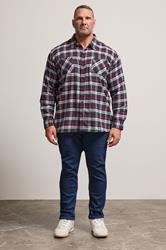 BadRhino Big & Tall Red Check Print Long Sleeve Flannel Shirt | BadRhino 2