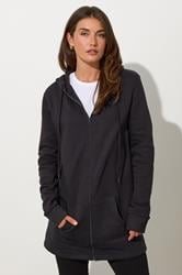 LTS Tall Women's Black Cotton Longline Hoodie | Long Tall Sally 5