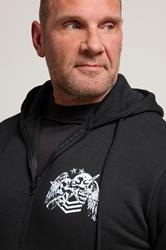 BadRhino Big & Tall Black Skull Military Zip Through Hoodie | BadRhino 4