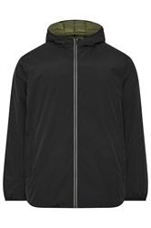 JACK & JONES Big & Tall Black Reversible Puffer Jacket | BadRhino 1