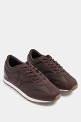 Burgundy Red Quilted Trainers In Wide E Fit | Yours Clothing 3