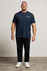 JACK & JONES Big & Tall Sky Captain Blue Back Print T-Shirt | BadRhino 2