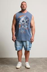 BadRhino Big & Tall Blue Acid Wash Skull Vest | BadRhino 3