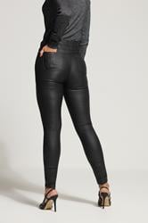 LTS Tall Black Faux Leather Skinny Trousers | Long Tall Sally 3
