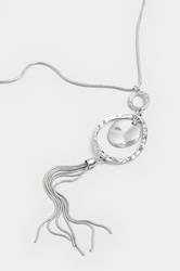 Silver Tone Long Drop Pendant Necklace | Yours Clothing 3