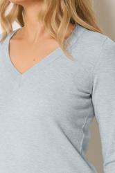 LTS Tall Women's Grey Fine Knit V-Neck Jumper | Long Tall Sally 4