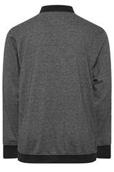 KAM Big & Tall Grey Sweat Long Sleeve Polo Shirt | BadRhino 4