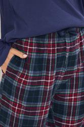 LTS Tall Navy Blue & Red Cotton Check Pyjama Bottoms | Long Tall Sally 5