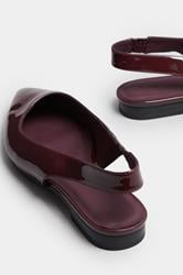 LTS Burgundy Red Patent Flat Shoes In Standard Fit | Long Tall Sally 3