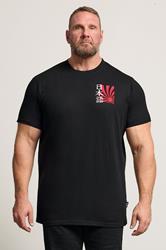 BadRhino Big & Tall Black Extra Long Japanese Sun Graphic T-Shirt | BadRhino 1