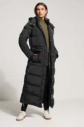 LTS Tall Black Padded Longline Coat | Long Tall Sally 1