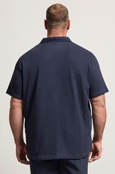 BadRhino Big & Tall Navy Blue Revere Slub Shirt | BadRhino 2