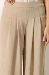 LTS Tall Women's Stone Brown Pleated Palazzo Wide Leg Trousers | Long Tall Sally 4