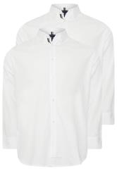 BadRhino Big & Tall 2 PACK White Long Sleeve Poplin Shirts | BadRhino 5