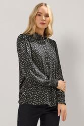 LTS Tall Black Spot Balloon Sleeve Shirt | Long Tall Sally 1