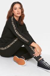 LTS Tall Black Animal Print Stripe Sweatshirt | Long Tall Sally 4
