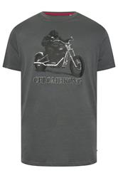D555 Big & Tall Charcoal Grey Gorilla Biker Print T-Shirt | BadRhino 2