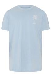 BadRhino Big & Tall Light Blue Acid Wash Graphic T-Shirt