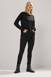 LTS Tall Black Studded Jumper | Long Tall Sally 2