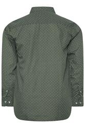 KAM Big & Tall Forest Green Geometric Shirt | BadRhino 2