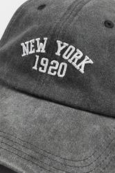 Grey Acid Wash 'New York' Slogan Baseball Cap | Yours Clothing 2
