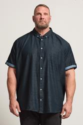 BadRhino Big & Tall Navy Blue Cotton Slub Shirt | BadRhino 1