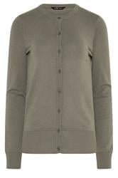 LTS Tall Mocha Brown Crew Neck Button Cardigan | Long Tall Sally 5
