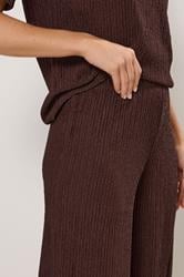 LTS Tall Brown Textured Elasticated Waist Trousers | Long Tall Sally 4