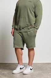 BadRhino Big & Tall Green Sun Bleached Jogger Shorts | BadRhino 1