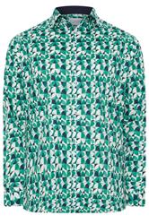 BadRhino Tailoring Big & Tall Green Premium Geometric Long Sleeve Shirt | BadRhino 7