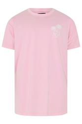 BadRhino Big & Tall Light Pink Acid Wash Graphic T-Shirt