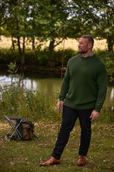 BadRhino Big & Tall Dark Green Cable Knit Mock Shirt Jumper | BadRhino 1