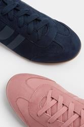 LTS Navy Blue Padded Retro Trainers In Standard Fit | Long Tall Sally 6
