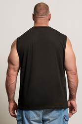 BadRhino Big & Tall Black Japanese Demon Graphic Vest Top | BadRhino 3