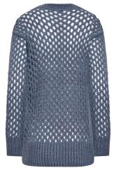 LTS Tall Womens Denim Blue Crochet Jumper | Long Tall Sally 7