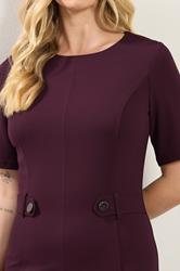 LTS Tall Berry Red Tailored Button Midi Dress | Long Tall Sally 4