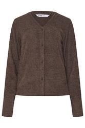 LTS Tall Chocolate Brown Chenille Cardigan