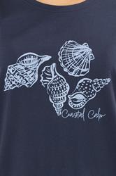 LTS Tall Women's Navy Blue 'Coastal Calm' Slogan Pyjama Set | Long Tall Sally 4